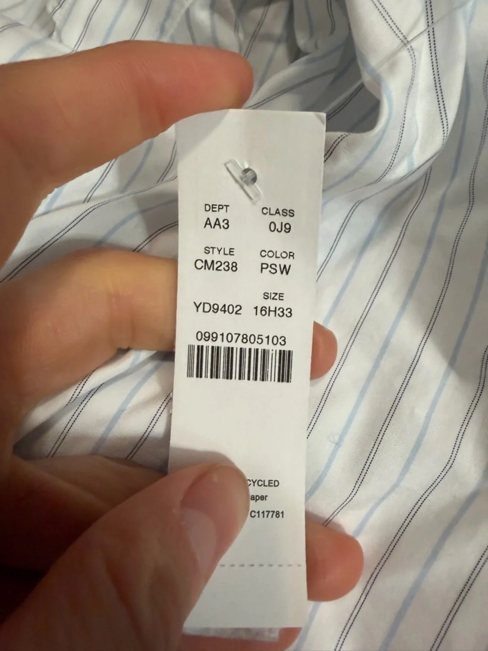 J crew Portuguese cotton poplin shirt Perry Stripe White Blue